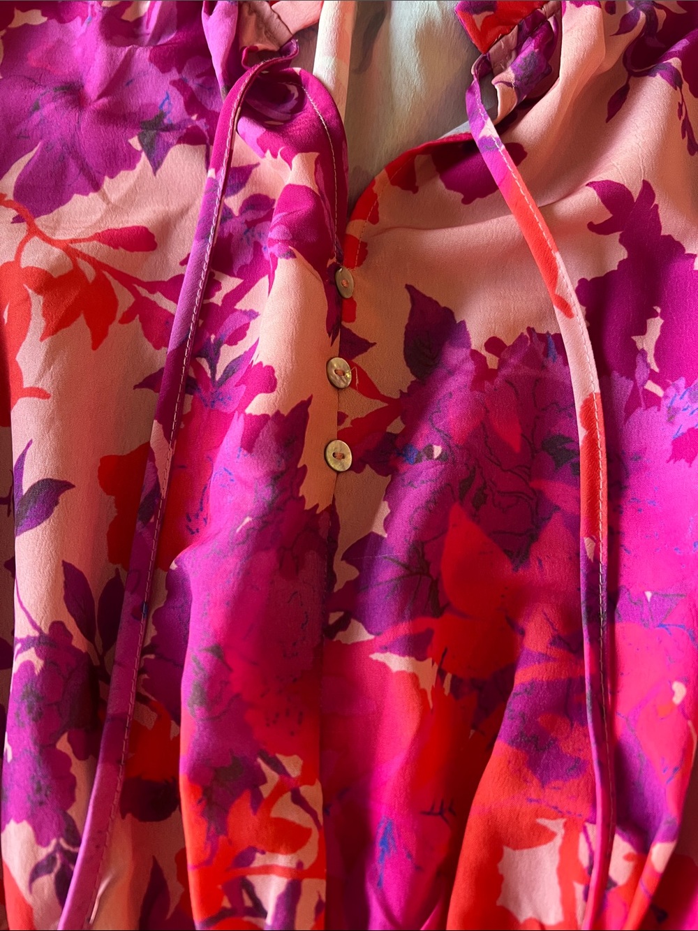 Vici Pink & Magenta Floral Smocked Casual Dress - Picture 3 of 4